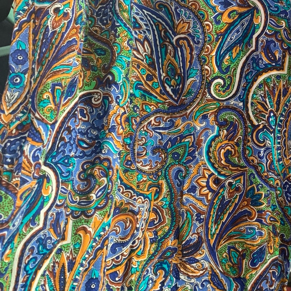 Zara Woman Multicolor Paisley Print Pants- Blue, Teal & Orange